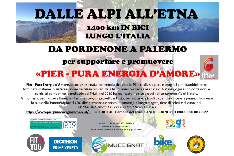 Un’impresa in bicicletta per sostenere il CRO